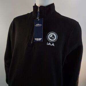 Charles River Apparel Men Size M Crosswind Quarter Zip Sweatshirt Black IAA Logo